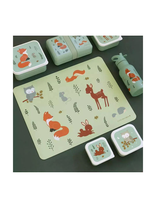 A Little Lovely Company Plastic Placemat Forest Friends Green 43x34cm
