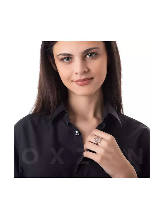 Oxzen Damen Ring aus Stahl Vergoldeter