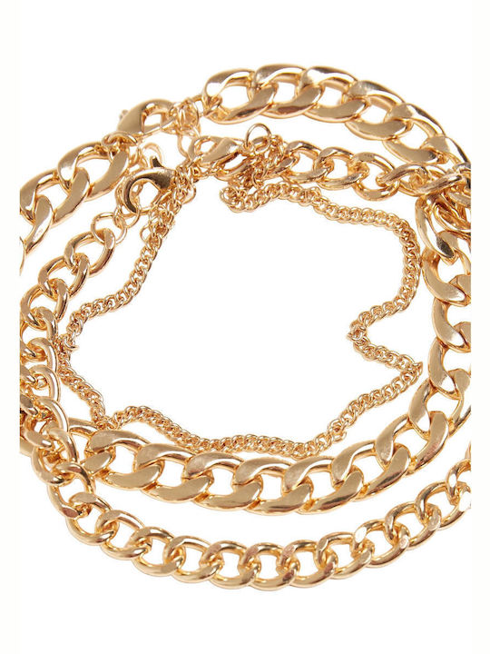 Urban Classics Set of Bracelets Anklet Chain Gold-plated