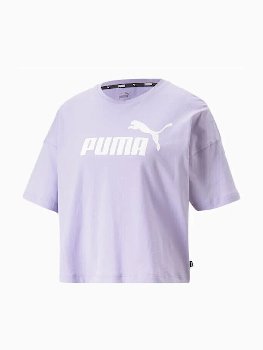 Essentials Damen Sport Crop Top Kurzarm Vivid Violet