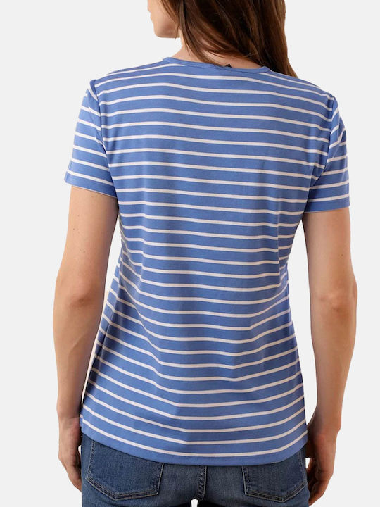 Ralph Lauren Damen T-shirt Gestreift Blau