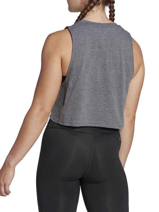 Adidas Performance Train Essentials Women's Athletic Cotton Blouse Sleeveless Gray