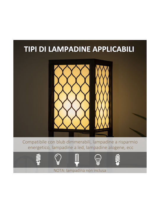 HomCom Floor Lamp H156xW26cm. with Socket for Bulb E27 Black