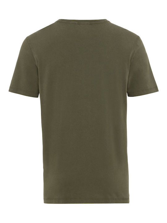 Camel Active T-shirt Bărbătesc cu Mânecă Scurtă Kaki