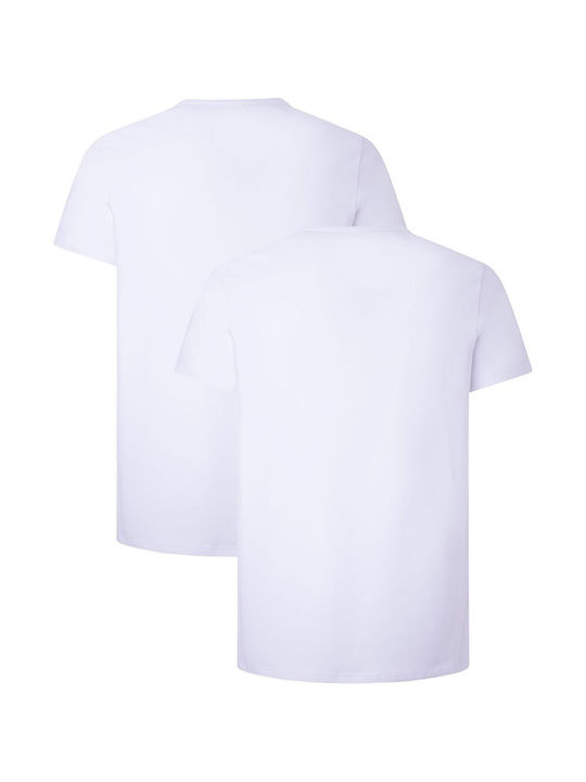 Pepe Jeans Men's Short Sleeve Undershirts White 2Pack