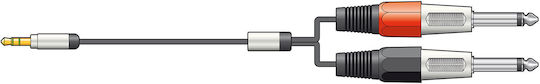 Chord Cable 2 x 6.3mm male - 3.5mm male 1.5m (190.236UK)