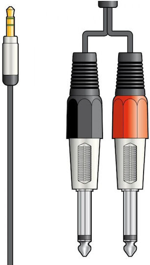 Chord Cable 2 x 6.3mm male - 3.5mm male 1.5m (190.236UK)