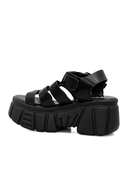Women's Flat Sandals in Black Color