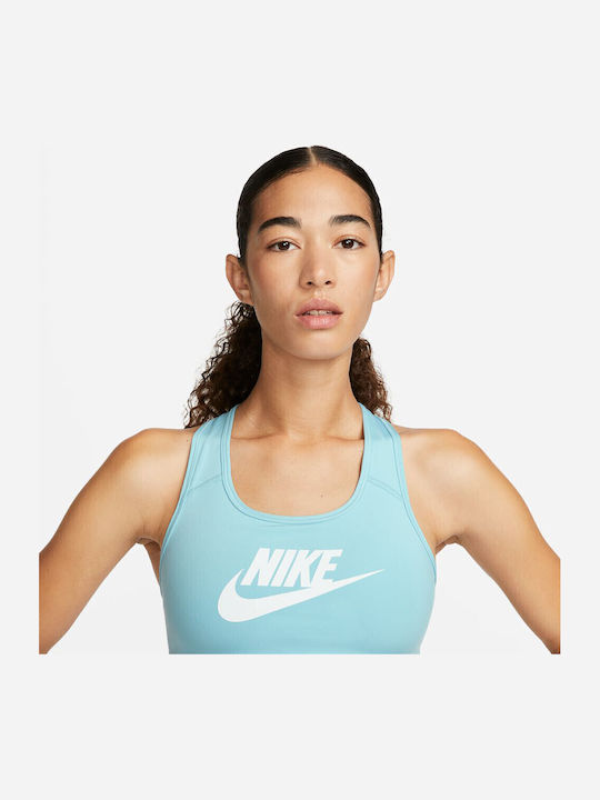 Dri-Fit Swoosh Γυναικείο Αθλητικό Μπουστάκι Ocean Bliss/White