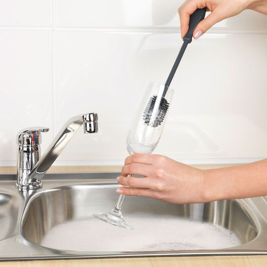 Wenko Plastic Cleaning Brush with Handle Gray