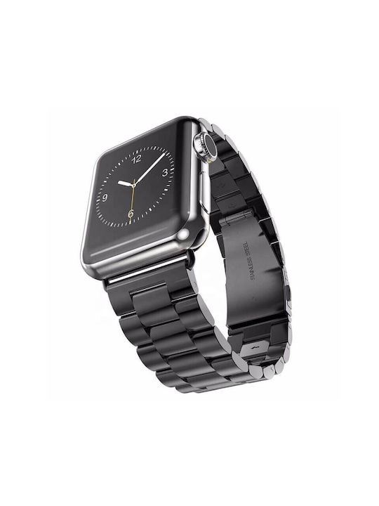 Techsuit Watchband W036 Armband Rostfreier Stahl Schwarz (Apple Watch 44/45/46mm/Ultra 49mm)