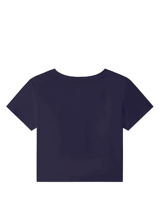 Michael Kors Kids Crop Top Short Sleeve Navy Blue