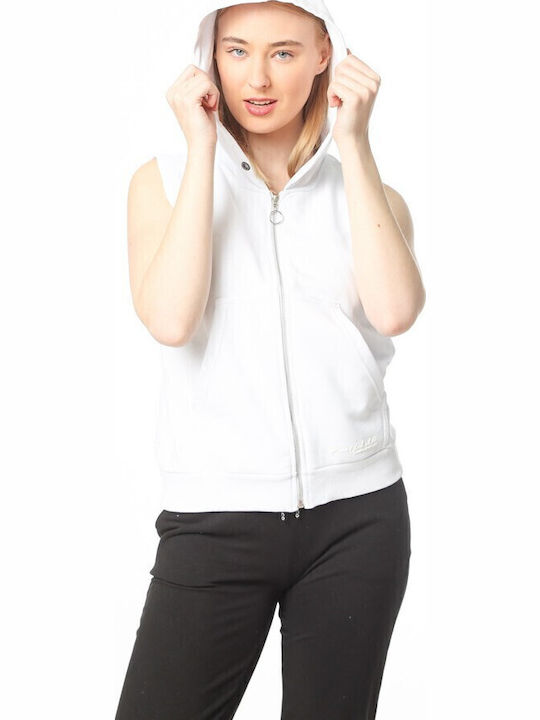 Women's Cardigan with Zipper White