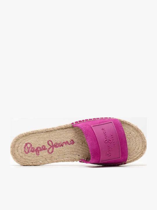 Siva Leder Flache Sandalen für Damen in Fuchsie Farbe