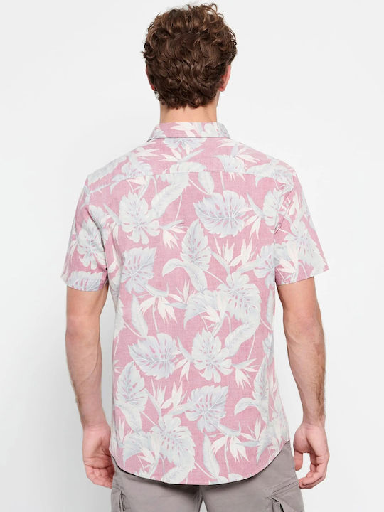 Funky Buddha Men's Shirt Short Sleeve Floral Rose