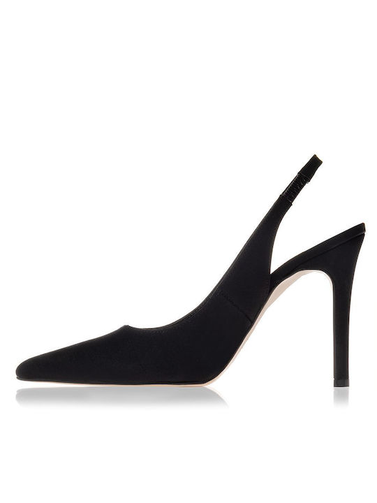 Sante Pointed Toe Heel with Strap Black