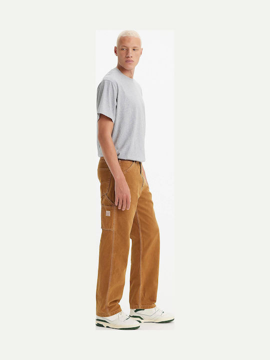 Stay Loose Carpenter Men's Jeans Pants with Loose Fit Camel