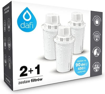 Dafi Water Filter Replacement for Jug from Activated Carbon Standard Classic 3pcs White