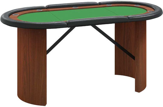 vidaXL Felt Metal Green 160x80cm for 10 Players 1pcs