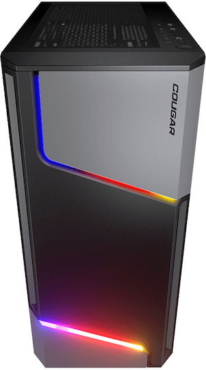 Cougar MX360 RGB Gaming Midi-Turm Computergehäuse mit Seitenfenster Schwarz