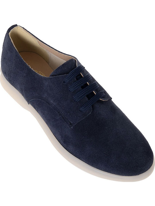 Leder Damen Oxfords in Marineblau Farbe