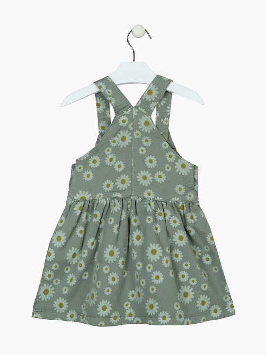 Losan Kids Dress Floral Sleeveless Green