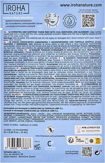 Iroha Nature Blueberry Gesichtswasser mit Centella Asiatica & Panthenol 10x25ml