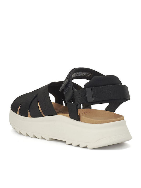 DashLite Women's Flat Sandals in Black Color