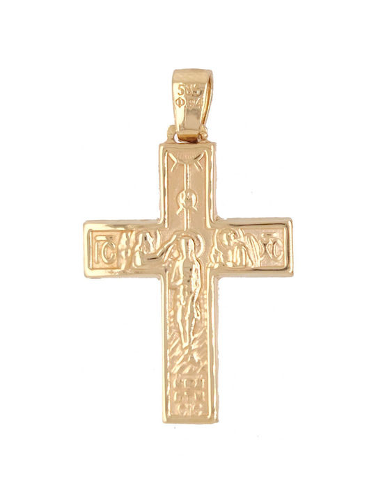 Mertzios.gr Gold Cross 14K Double Sided