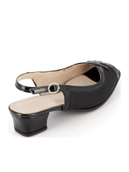 Peep Toe Γόβες Μαύρες
