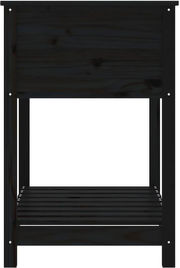 vidaXL Blumenkasten Hölzernes Schwarz 82.5x54x81cm.