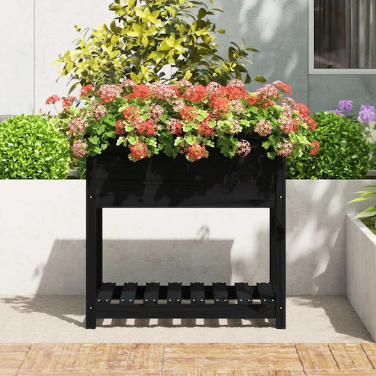 vidaXL Blumenkasten Hölzernes Schwarz 82.5x54x81cm.