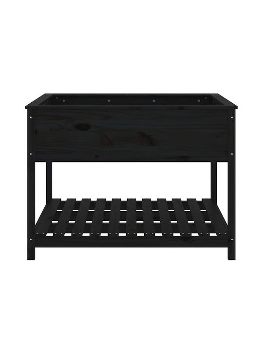 vidaXL Planter Box Wooden Black 111.5x111.5x81cm.