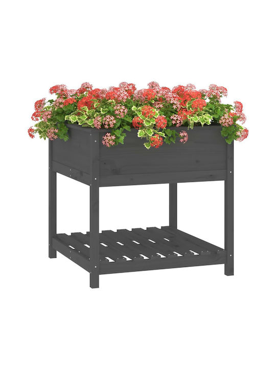 vidaXL Planter Box Lemn Gri 82.5x82.5x81cm.