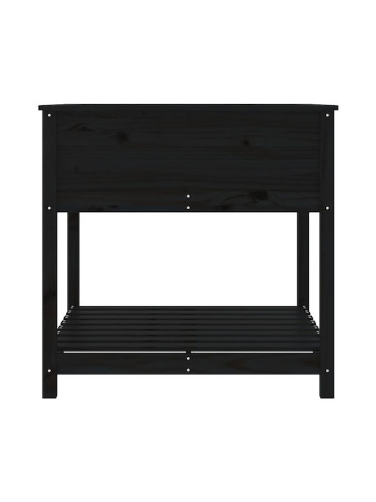 vidaXL Blumenkasten Hölzernes Schwarz 82.5x82.5x81cm.