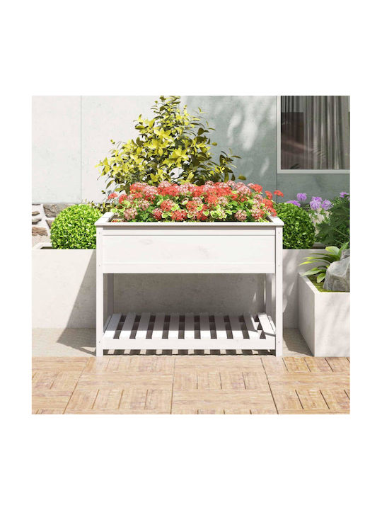 vidaXL Planter Box Lemn Alb 111.5x111.5x81cm.
