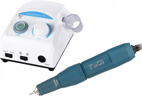 Saeyang Marathon N7 Nail Drill Power 100W White with Pedal with 45000 Rotations per Minute