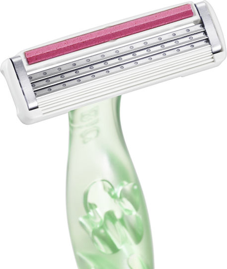 BIC Miss Soleil Sensitive Disposable Razors for Body Single Use with 3 Blades & Lubricious Strip for Sensitive Skin 3pcs