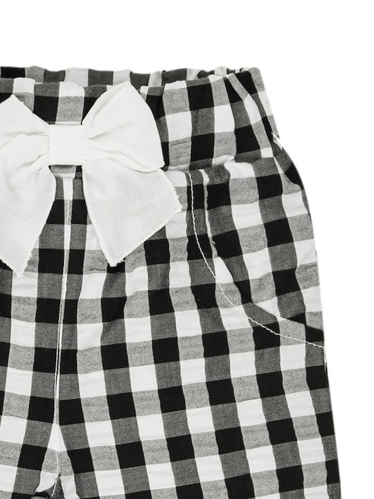 Trousers plaid black and white EMC BZ6639 Girls' trousers