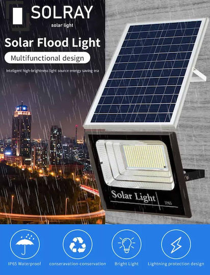 KAL Electronics Waterproof Solar LED Floodlight 60W Cold White 6500K with Remote Control IP65