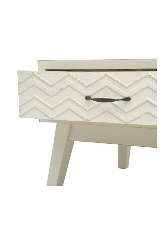 Rectangular Central Wooden Coffee Table with Drawers Gray M110xP50xH40cm