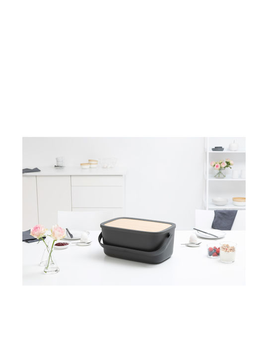 Brabantia Cradle-to-Cradle Ψωμιέρα με Καπάκι από Bamboo Dark Grey
