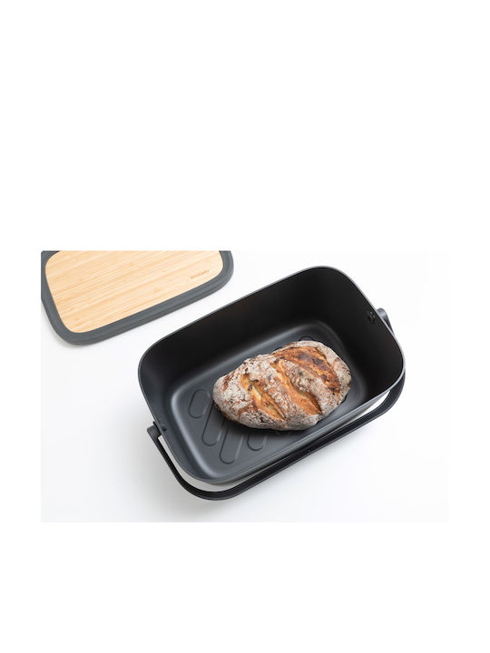 Brabantia Cradle-to-Cradle Ψωμιέρα με Καπάκι από Bamboo Dark Grey