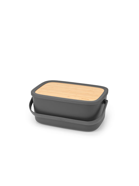 Brabantia Cradle-to-Cradle Ψωμιέρα με Καπάκι από Bamboo Dark Grey