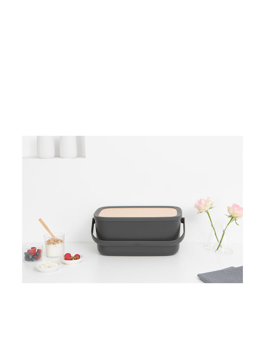 Brabantia Cradle-to-Cradle Ψωμιέρα με Καπάκι από Bamboo Dark Grey