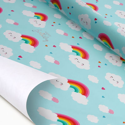 Legami Milano Rainbow Einwickelpapier für Geschenke Hellblau 200x70cm.