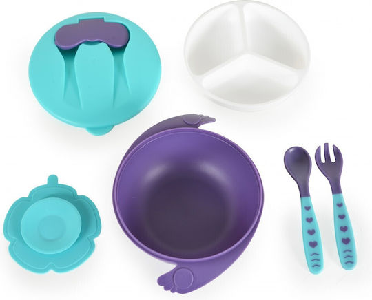Cangaroo Baby Food Container Set F1730 made of Plastic Blue 3pcs