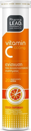 Pharmalead Vitamin C Βιταμίνη για Ενίσχυση του Ανοσοποιητικού, τo Δέρμα & Αντιοξειδωτική δράση 1000mg Πορτοκάλι 2 x 20 αναβράζοντα δισκία