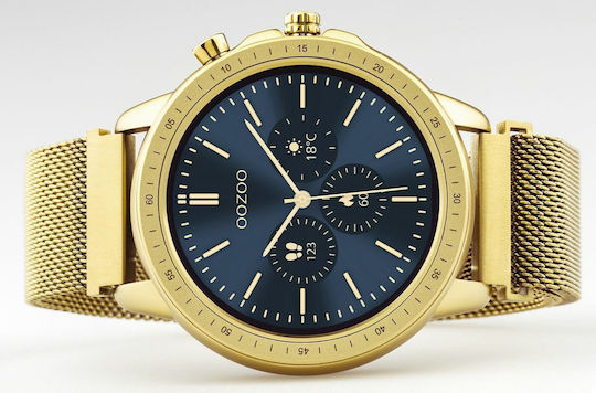Oozoo Q00306 45mm Smartwatch με Παλμογράφο (Χρυσό)