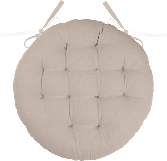 Gartenstuhlkissen S-F Runde Ecru / Leinwand 38x38cm